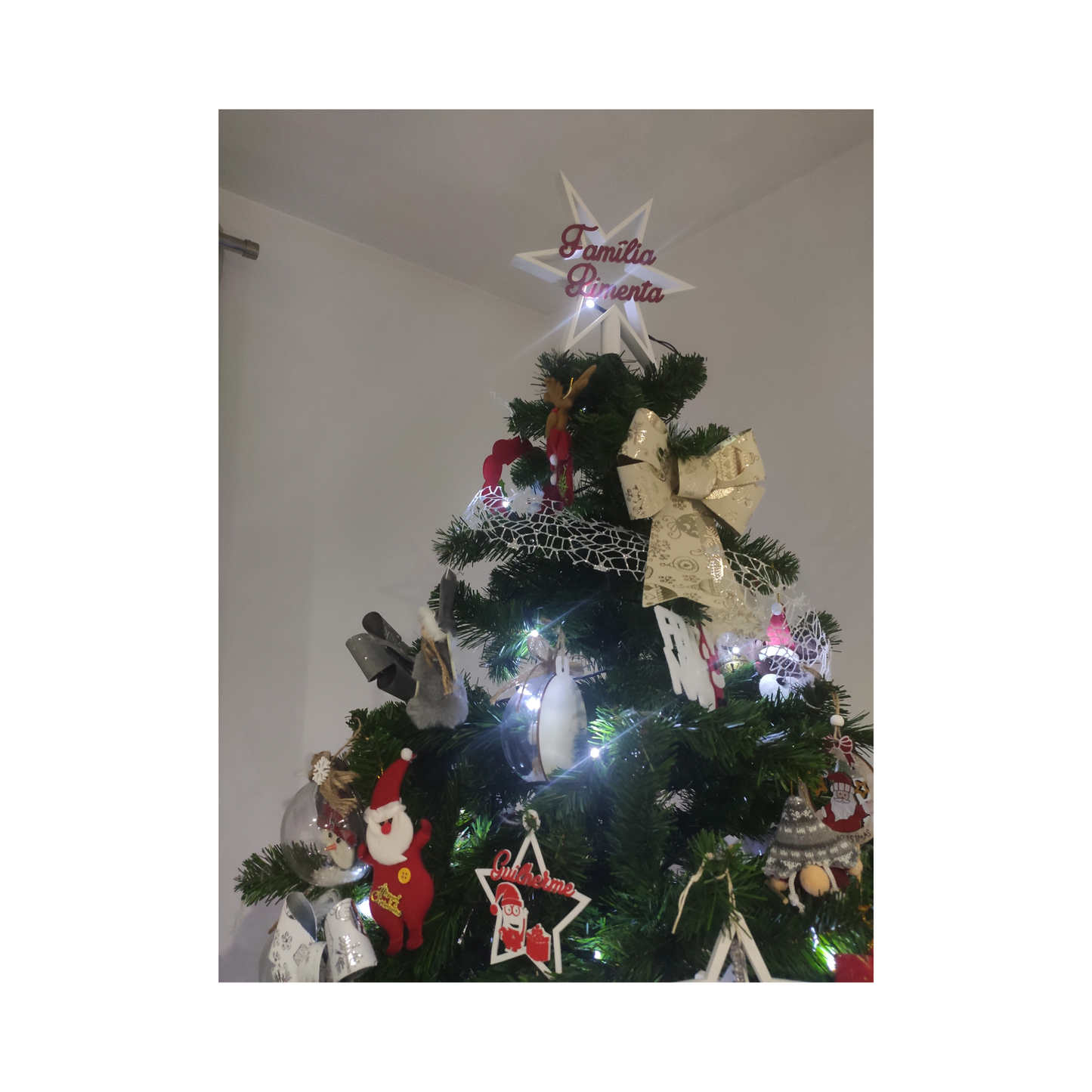 Estrela Nome Família Topo Arvore de Natal