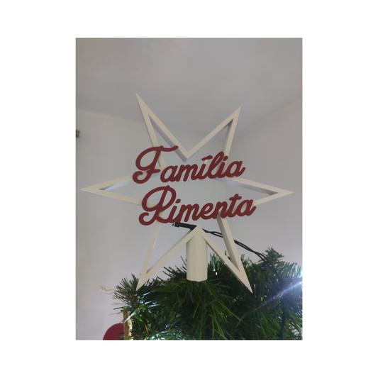 Estrela Nome Família Topo Arvore de Natal