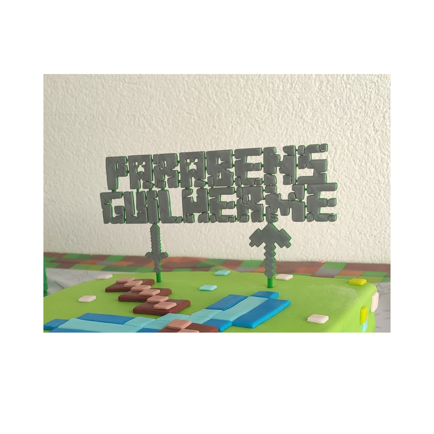 Minecraft Topper Bolo