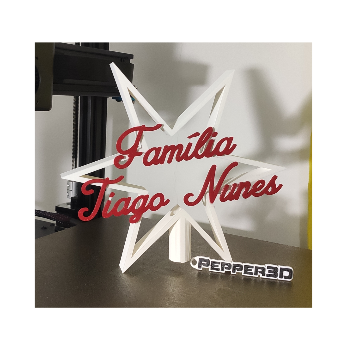 Estrela Nome Família Topo Arvore de Natal