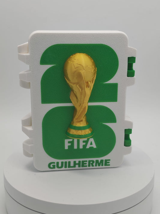 Caixinha Organizadora de Cromos Mundial 2026 - Personalizada com Nome